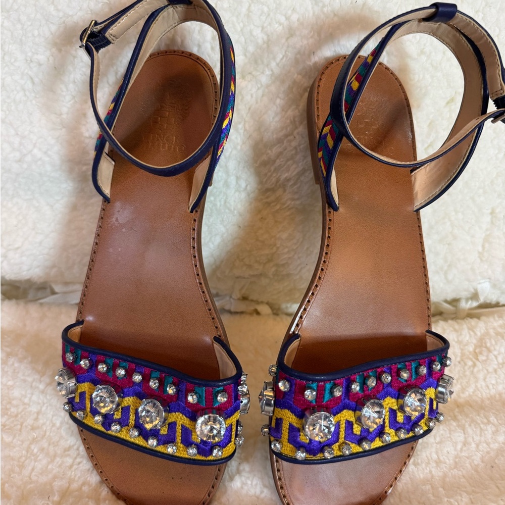Vince Camuto Beaded Embellished Sandals 10M - Picture 5 of 7
